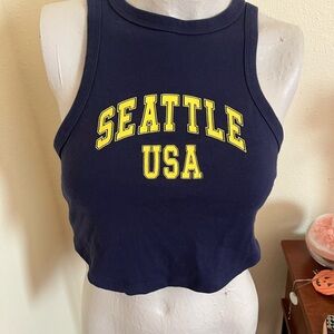 Wild Fable Navy Blue Seattle USA Crop Top